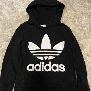 Adidas Womens Big Logo Hoodie - Black Size Small